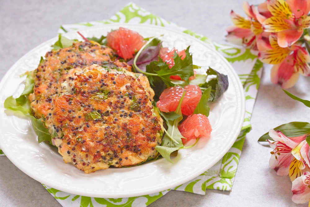 A variety of side dishes and sauces to serve with salmon cakes