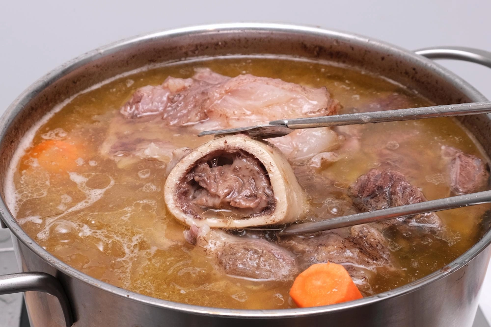 A collection of various soup bones including beef marrow