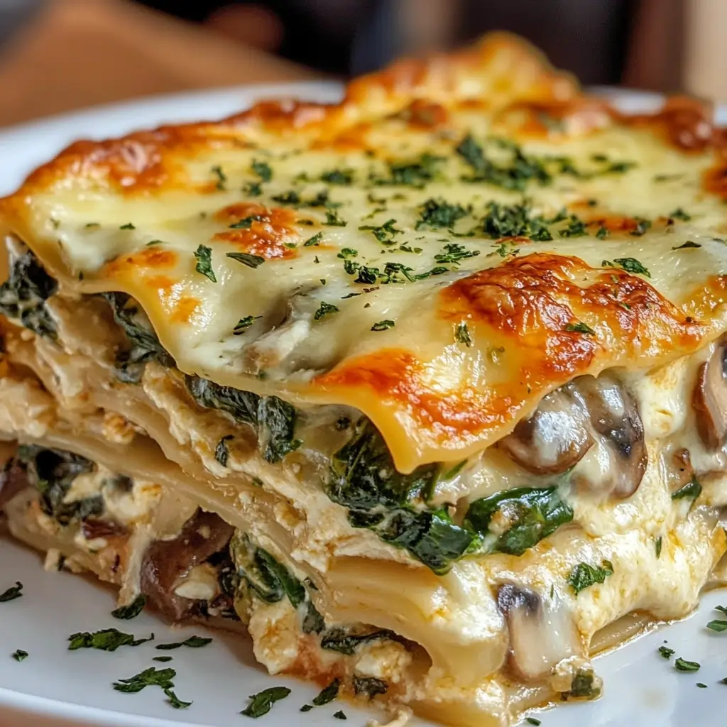 spinach chicken mushroom lasagna