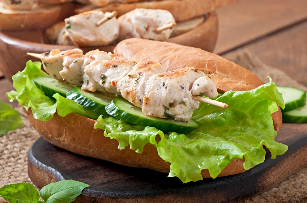 Grilled chicken caesar salad sandwich